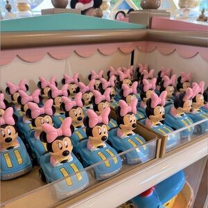 Disney Parks Minnie Mouse Blue Car Racer PVC Rubber Toy